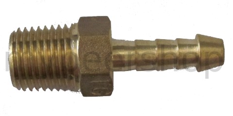 1/4" BSPT X 6mm BARB FITTING (BRASS)